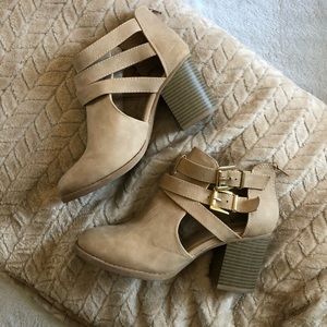Soda Taupe Booties w/ Heel
